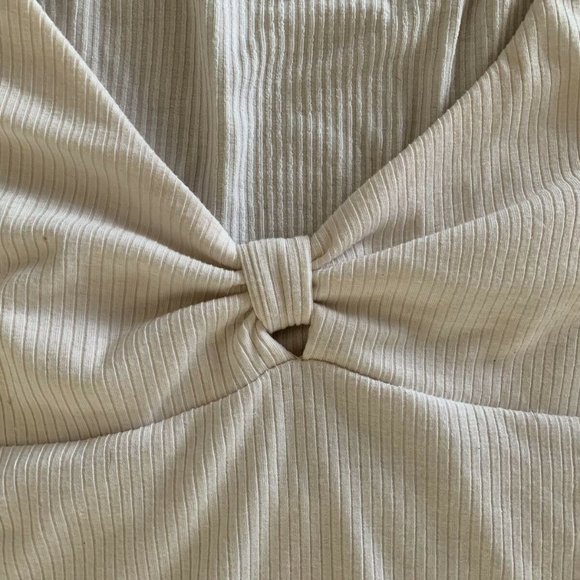 Forever 21 ivory ribbed knot front & Wild Fable black Long Sleeve Top lot Size L - Picture 3 of 11